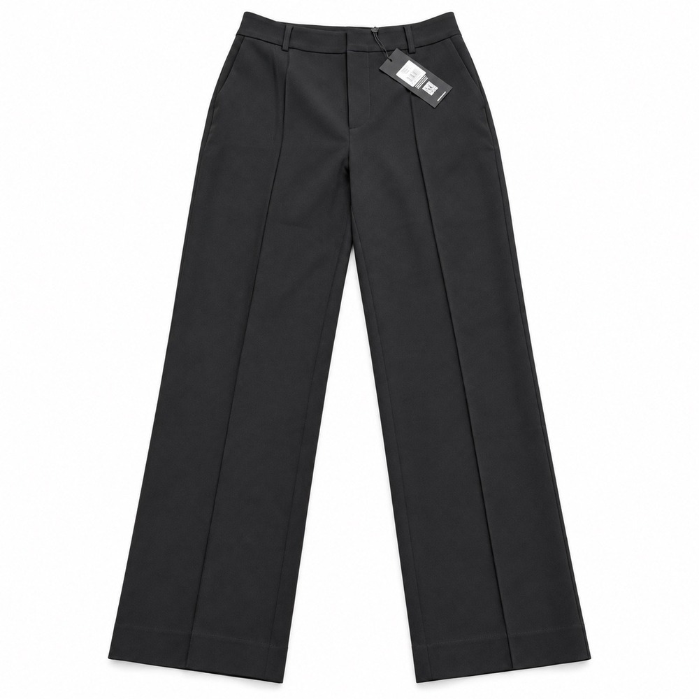 CUTS Pants 6 Black High Rise Wide Leg Tailored Quiet Luxury Pleated Workwear NWT